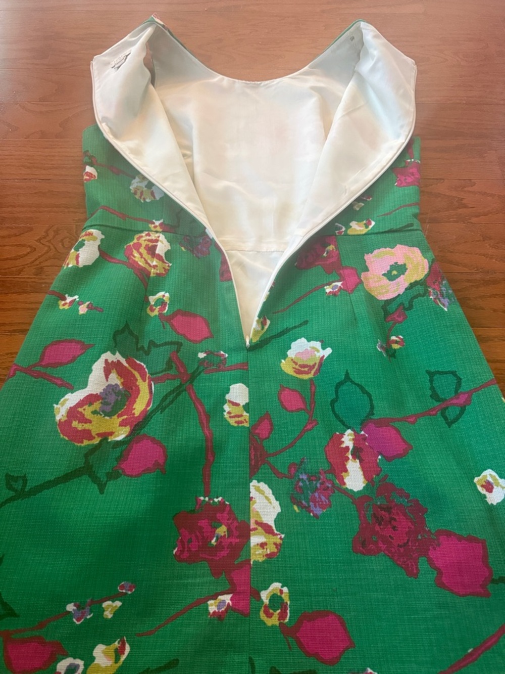 J. Crew green floral sleeveless dress - Picture 5 of 7